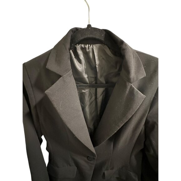 π 2/$30 π Black Medium Womens Blazer Jacket Polyester/Rayon/Spandex Blend - Picture 3 of 5